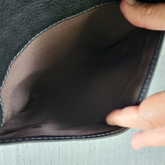 Cuoieria Fiorentina Blackish Brown Leather Crossbody Bag Made In Italy 9x10 - Picture 7 of 8